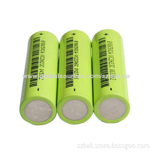 Cylindrical lithium-ion 18650 battery cell, BAK- B18650CA, 2,250, 2,600, 3,000mAh